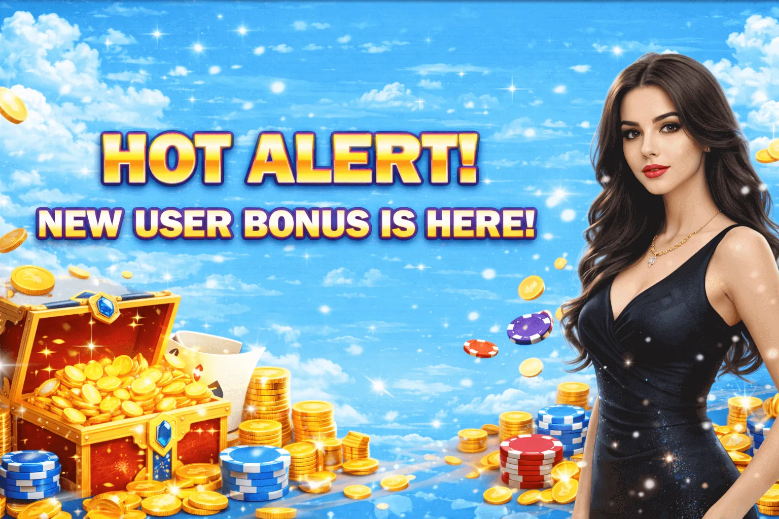 Welcome bonus offer with golden coins and a trophy